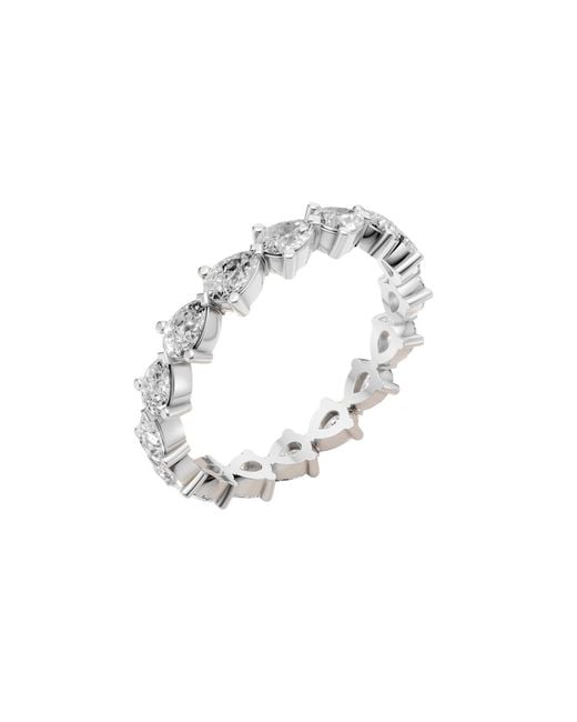 Aya Fine Jewelry White Pear Lab Diamond Eternity Band Ring