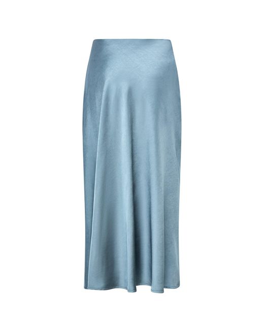 Loom London Blue Celeste Bias Cut Satin Skirt
