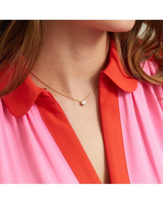 Auree Jewellery Metallic Verona Vermeil & Cubic Zirconia Solitaire Necklace