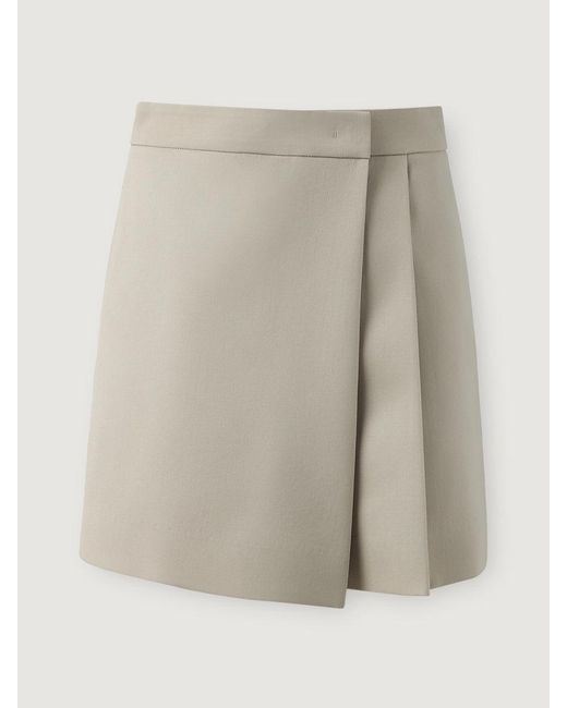 Elune Mode Gray Neutrals Wrap Pleat Skort _ Soft Sand