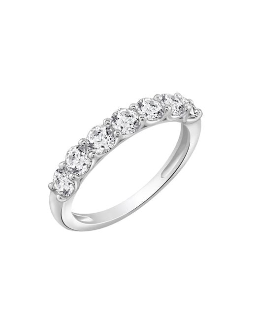 Diamonbliss Metallic Embellished With Swarovski One Carat Seven Stones Round Cut Ring