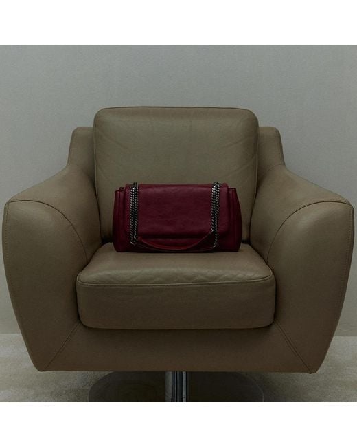 Sd Collection Purple Milan Chain Leather Bag