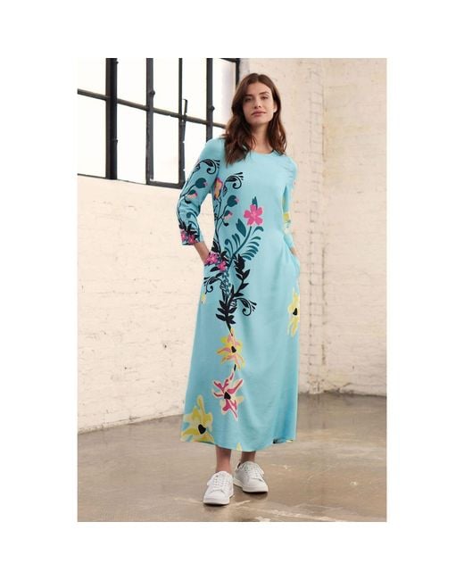 Marianna Déri Blue Floral Maxi Dress