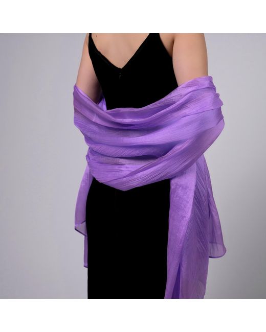 Silk and Bears Purple Silk Scarf – Hand-Dyed Mulberry Silk Evening Shawl, Wedding Guest Wrap