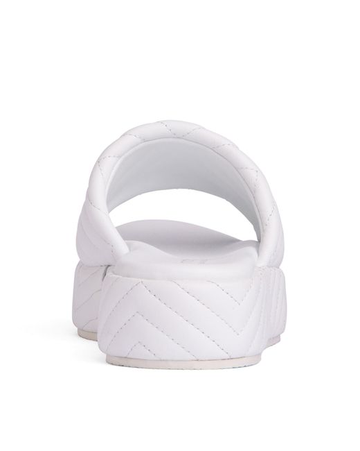 Beautiisoles by Robyn Shreiber Made in Italy White Deedee Platform Sandal & Wedge Wedding Work Pool Beach Slide Espadrille Leather Sandal
