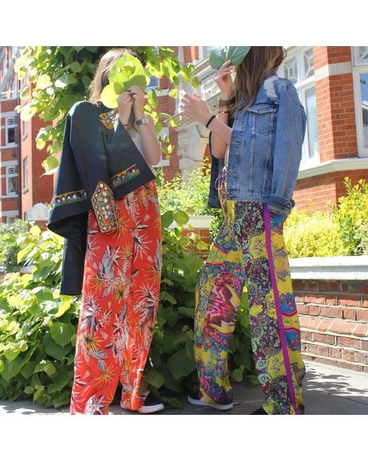 Boutique Kaotique Yellow Funky Flowy Pants