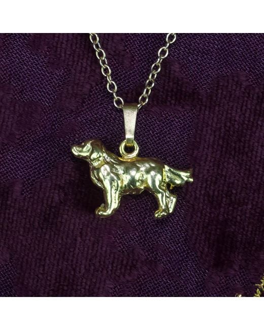 Simon Kemp Jewellers Metallic Golden Retriever Pendant Eighteen Carat On Solid Sterling