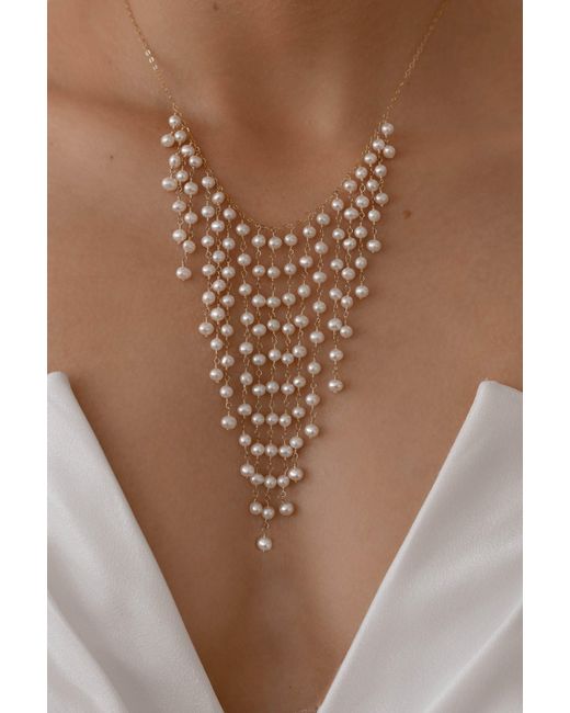 Katy Faye White Elisabeth Pearl Necklace