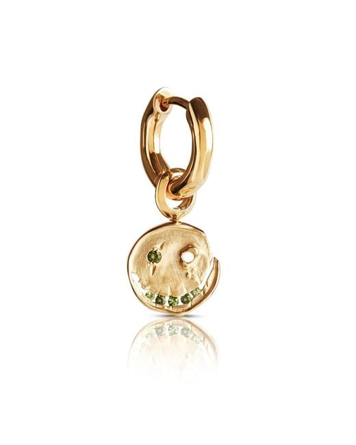Kasun Metallic Smile Hoop Earrings – October – Tourmaline – Plated
