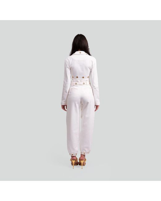 Maui X Lolita White Elvadira Fitted Cropped Denim Set