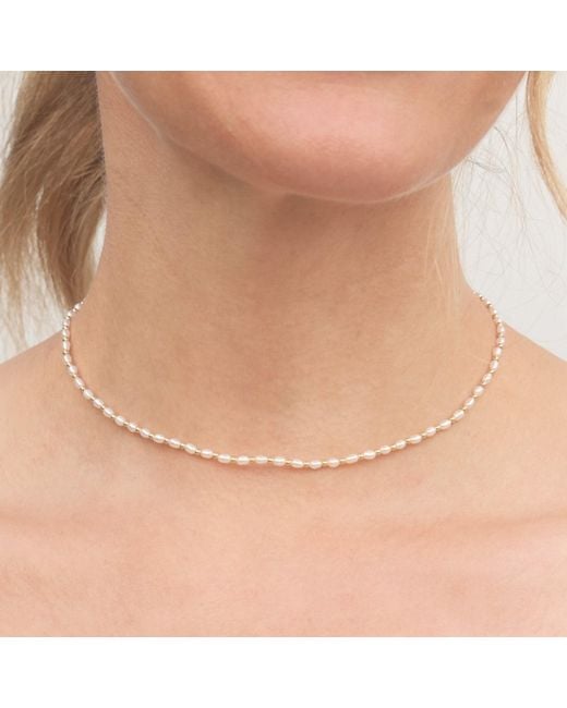Kiri & Belle Metallic Nina Tiny Pearl And Bead Necklace