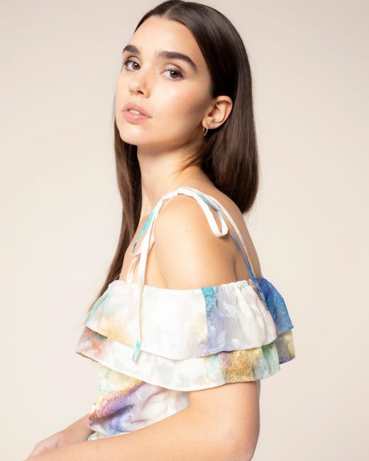 Niza Blue Off-Shoulder Dress Hawaii