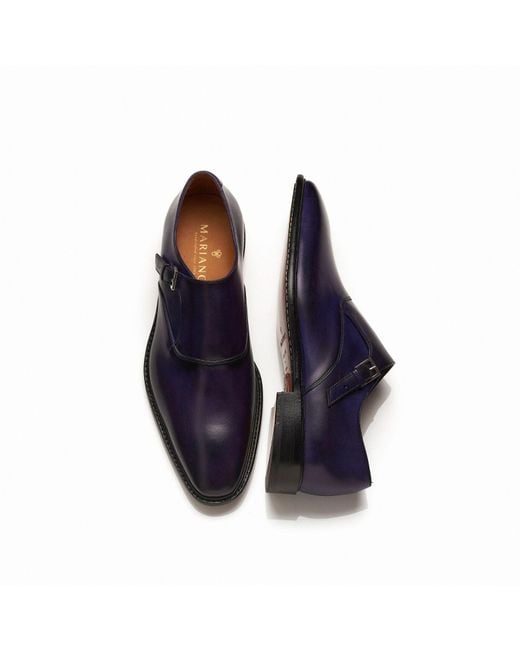 Mariano Shoes Blue Beja Aubergine Oxford for men