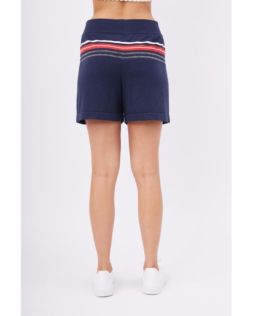 Peraluna Blue Sofia Organic Cotton Knit Shorts