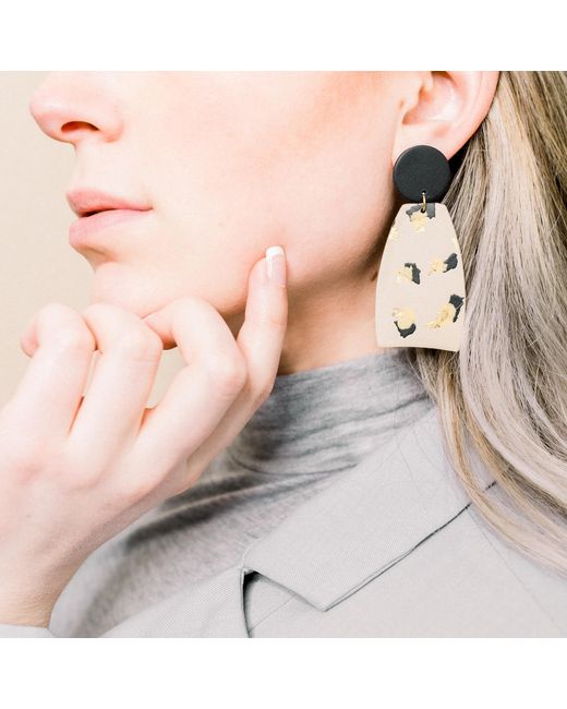 Babaloo Metallic Leopard Statement Dangle