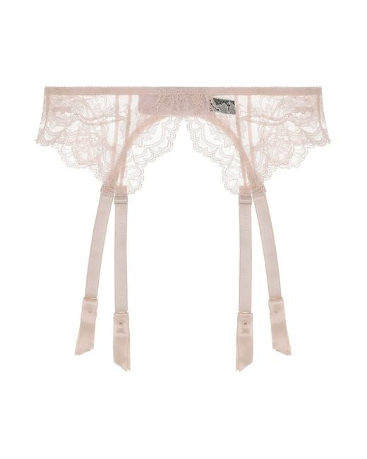Journelle White Anais Suspender Belt Petal