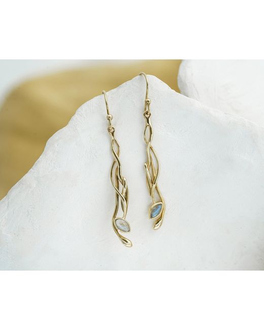 Isla Silver Metallic Labradorite Earrings
