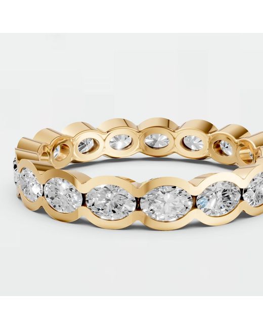 Aya Fine Jewelry Metallic Oval Lab Diamond Eternity Ring 1.88 Ctw Full Eternity Wedding Band