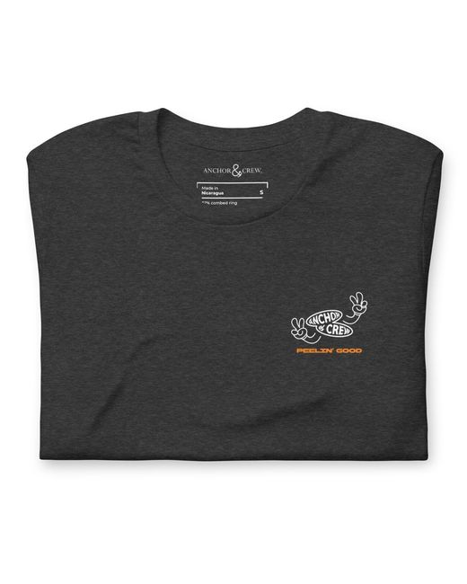 Anchor and Crew Black Heather Lemon Fresh Dial-A-Local Organic Cotton T-Shirt for men