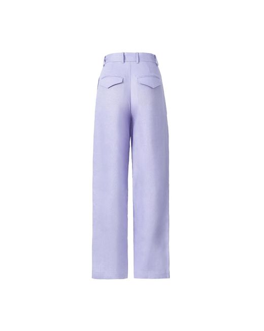 Lita Couture Purple Wide-Leg Trousers