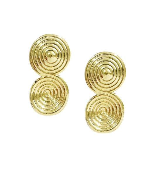 Maison De Gala Metallic Double Spiral Statement Stud Earrings