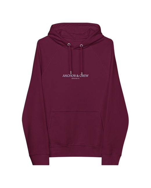 Anchor and Crew Purple Burgundy Two Elysian Editions Organic Cotton Hoodie for men
