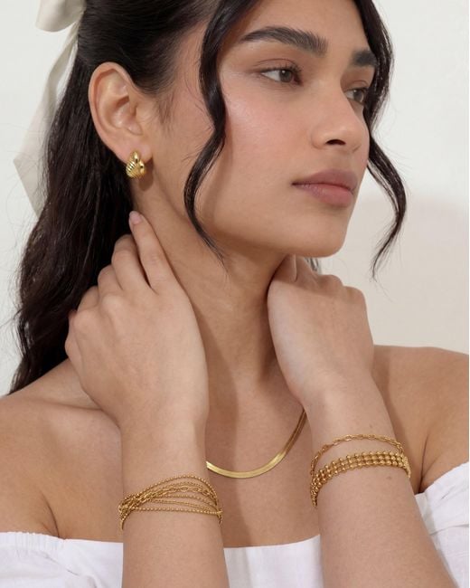 Elk & Bloom Metallic Triple Beaded Satellite Chain 14K Link Bracelet