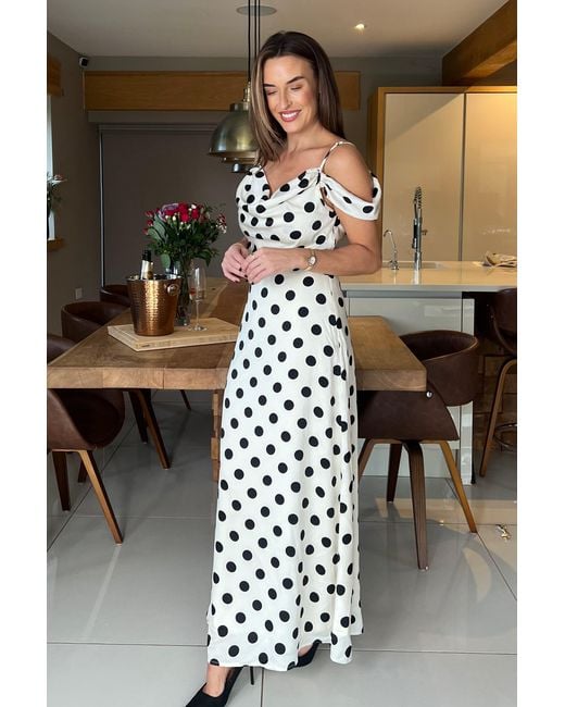 Girl In Mind White Julie Cowl Neck Maxi Dress Spot