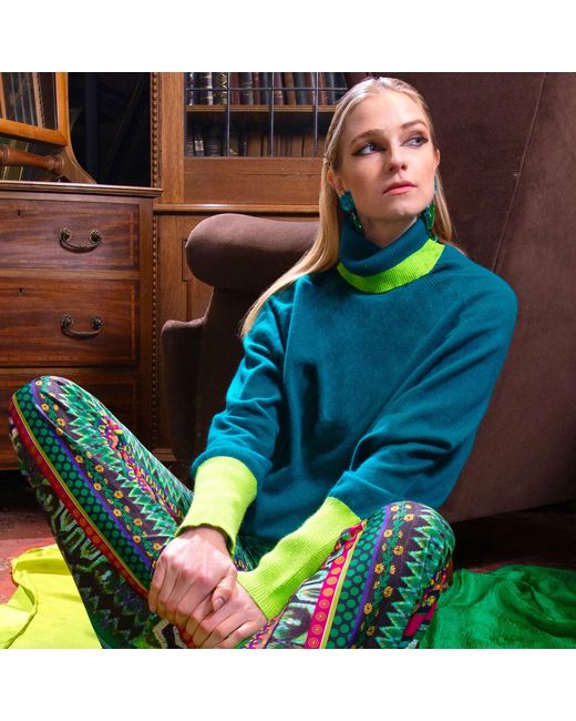 Beatrice von Tresckow Green Jade Cashmere Roll Neck Jumper