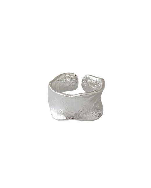 Janus Edinburgh Gray Paria Achmelvich Brush Stroke Textured Chunky Open Ring