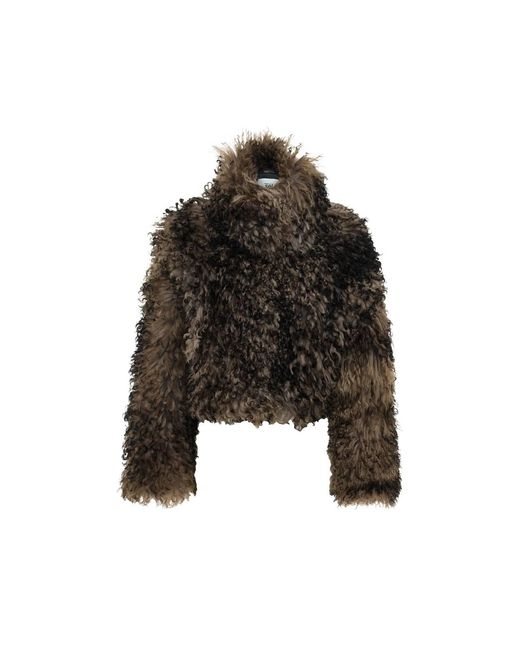 Maison sél Black Yumi Faux Fur Jacket