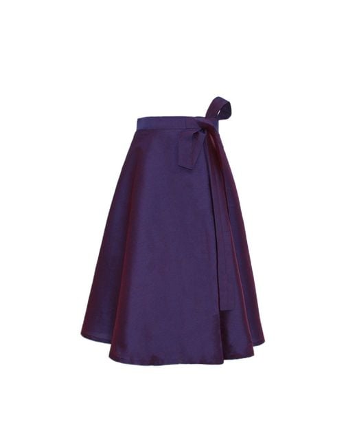 Richa Sharma Purple Plum Hued Wrap Around Silk Skirt