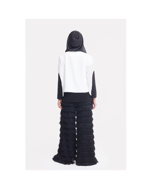 Julia Allert Black Architectural Asymmetrical Hooded Jacket –