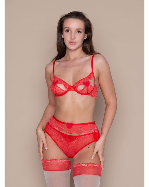BonBon Lingerie Red Griselda Suspender Belt