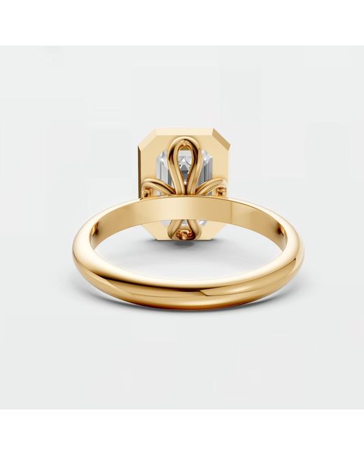 Aya Fine Jewelry White Minimalist 3.01 Ct Emerald Cut Lab Diamond Solitaire Promise Ring