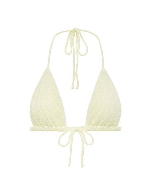 Montce White Buttercream Rib Emma Bikini Top