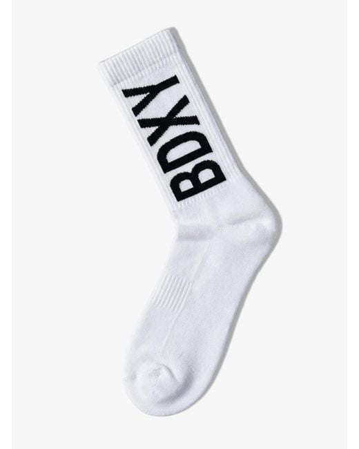Bdxy Studio White "The Runner" Socks for men