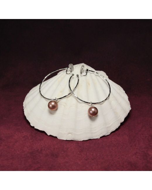 Ninemoo Metallic Lumière Blush Pearl Clip Earrings