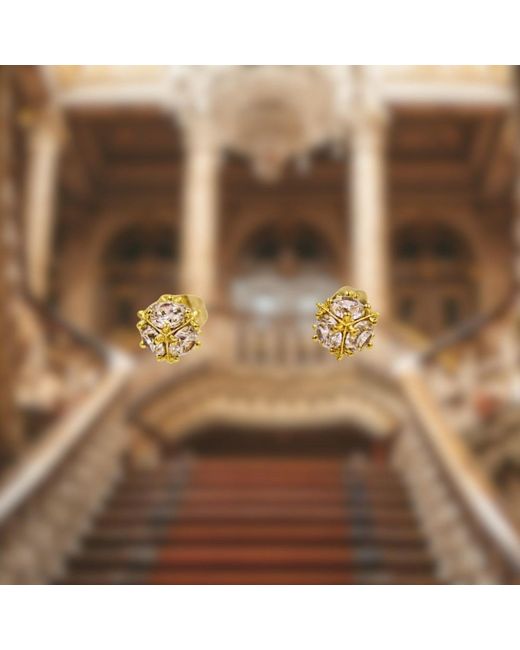 1610Istanbul Metallic Dolmabahce Palace Swarovski Earrings