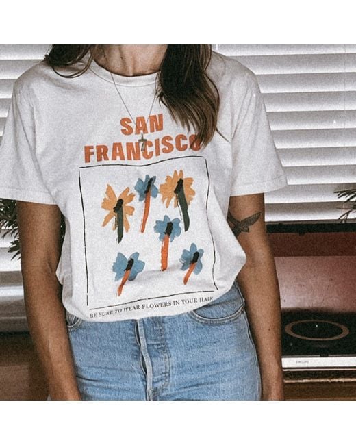 Fanclub White San Francisco Oversized Retro Slogan T-Shirt