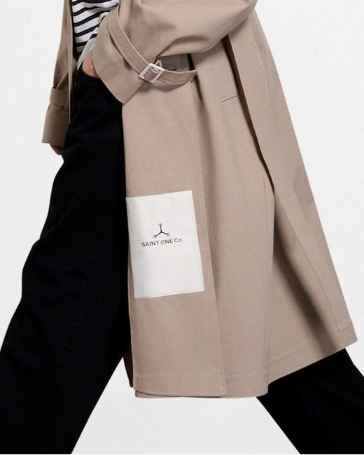 Saint One Co. Natural Idols Trench Coat Taupe X Oyster for men