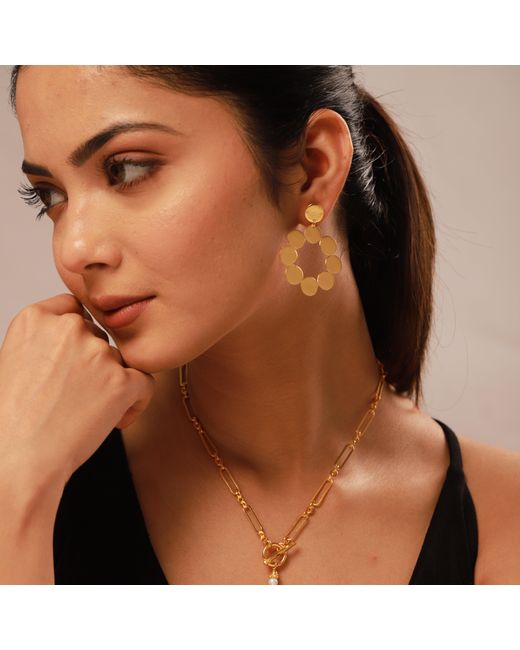 GEM BAZAAR Metallic Sun Disc Earrings