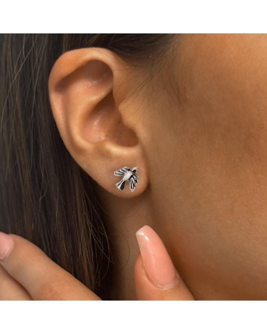 Unaloe Metallic Sterling Dove Earrings – Symbol Of Peace And Freedom – Jewellery For