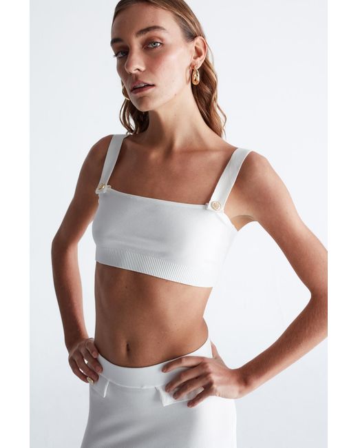 Peraluna White Elizabeth Knit Bralette
