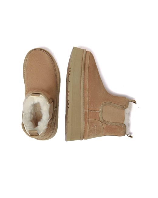 EverAu Australia Brown Shoveler Leather Platform Short Chelsea Boots