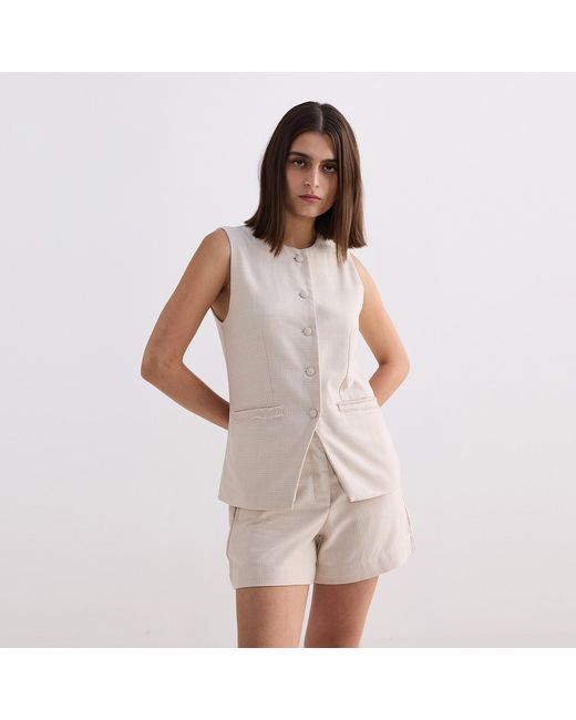REISTOR Gray Cotton Tweed Shorts