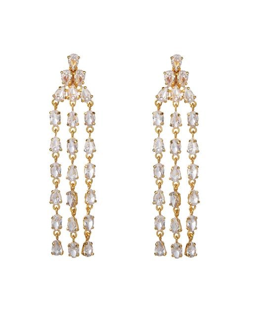 Bounkit Metallic Neutrals Ava Earrings Clear Quartz Clip On