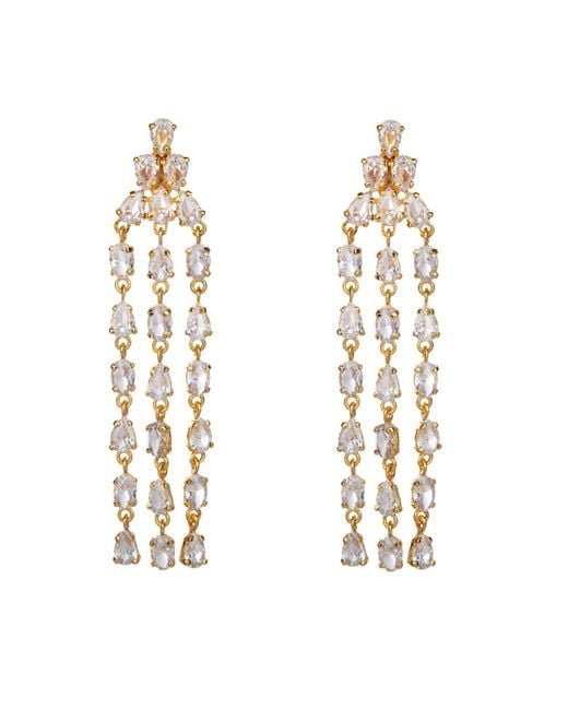 Bounkit Metallic Neutrals Ava Earrings Clear Quartz Clip On