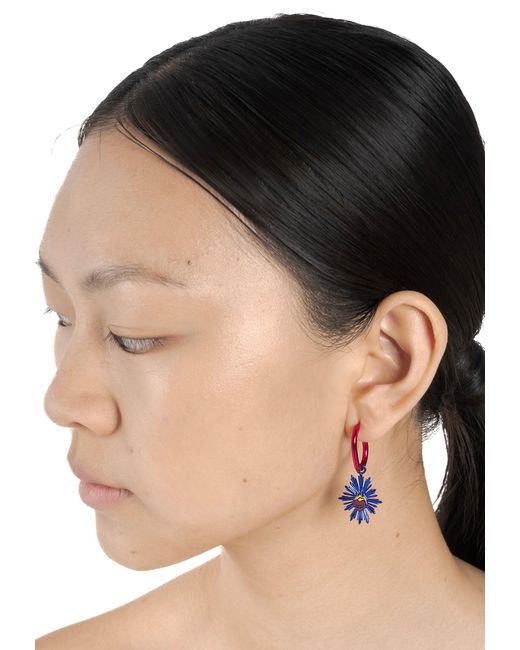 Lavani Jewels Red Saito Fuchsia Hoops