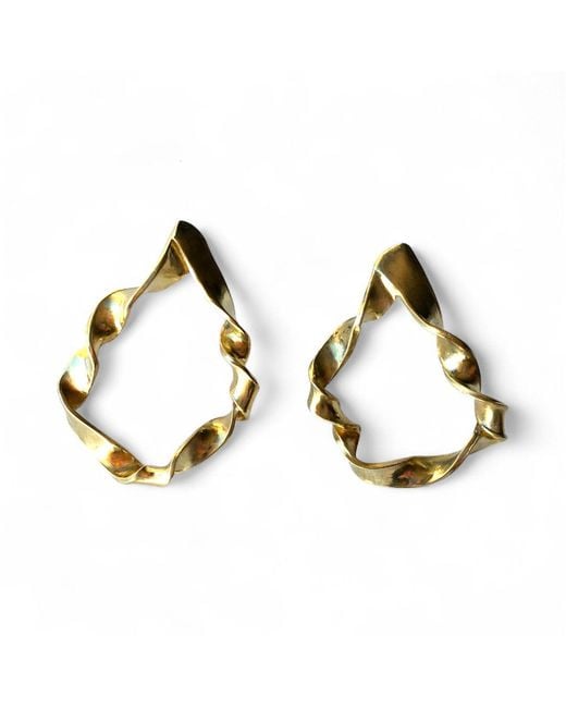 Mitsymay Jewellery Metallic Twists & Tangled Teardrop Earrings